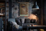 Paul Sinus Wandbild in 40x60cm The Ornamented Soul – Detailreiches Porträt mit ornamentaler Goldprägung und blauem Auge