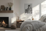 Paul Sinus Leinwandbild 60x90cm Französisches Mädchen in Paris – Vintage, Nostalgie, Fotografie, Schwarz-Weiß, Mode, 50er Jahre, Eleganz, Romantik