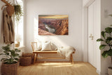 Sinus Art Wandbild 120x80cm Weite Felsformationen und Flussverlauf in harmonischer Farbgebung
