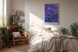 Paul Sinus Wandbild in 40x60cm The Purple Whisper – Traumhafte Nahaufnahme violetter Pflanzenblätter in leuchtenden Farbverläufen für moderne Raumakzente