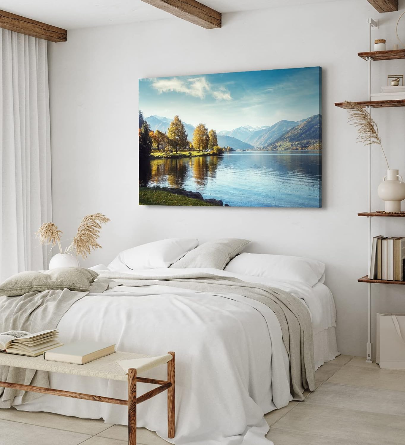 Paul Sinus Wandbild 120x80cm Schweiz Alpen See Berge Natur Sonnenschein Bergsee