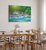 Paul Sinus Wandbild 120x80cm Tropischer Wasserfall Dschungel Bach Türkis Natur
