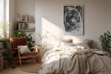 Paul Sinus Wandbild in 40x60cm Tiger in Silence – Ausdrucksstarkes Schwarz-Weiß-Porträt eines Tigers im Wasser