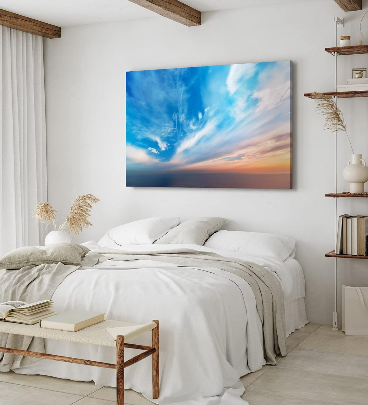 Paul Sinus Wandbild 120x80cm Himmel Meer Horizont Wolken Blau Sonnenuntergang