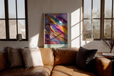 Paul Sinus Wandbild in 40x60cm The Liquid Prism – abstraktes Farbmotiv mit regenbogenfarbenem Glanz und fließender Struktur für moderne Raumgestaltung
