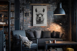 Paul Sinus Wandbild in 40x60cm Bad Hair Llama – humorvolles Lama-Porträt in Schwarz-Weiß mit witzigem Ausdruck
