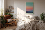 Paul Sinus Wandbild in 40x60cm The Sleeping Landscape mit pastellfarbenem Sonnenuntergang über sanften Hügeln für beruhigende Wandgestaltung