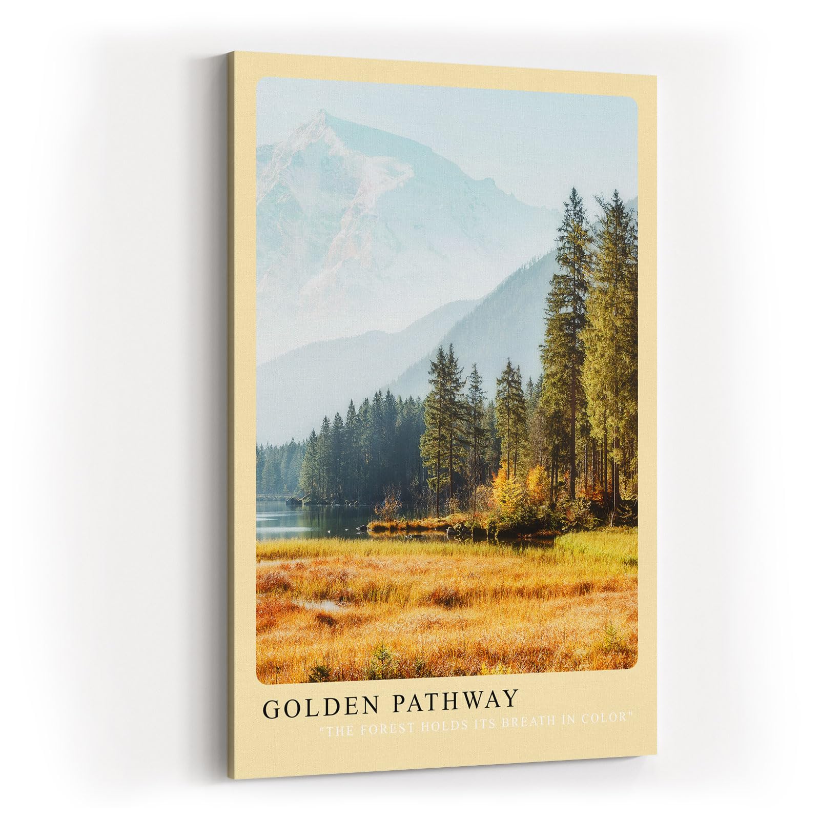 Paul Sinus Kunstdruck 40x60cm Golden Pathway mit Berglandschaft und Herbstfarben