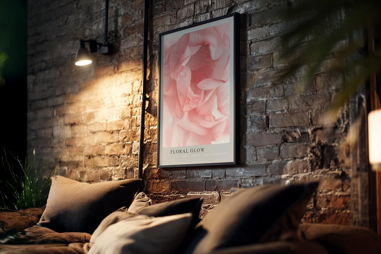 Paul Sinus Kunstdruck 40x60cm Floral Glow Lotusblüte Rosa Nahaufnahme Blume Aquarelloptik