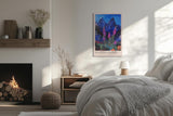 Paul Sinus Leinwandbild 80x120cm leuchtende Berglandschaft mit blühender Alpenflora, expressive Wandkunst mit kontrastreichen Farben