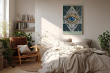 Paul Sinus Wandbild in 40x60cm Eye of Order Geometrische Komposition mit zentralem blauen Auge