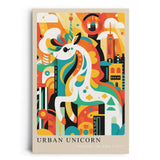 Paul Sinus Leinwandbild 60x90cm Leinwandbild Urban Unicorn magische Stadtfarben verspielte Fantasie moderne Pop-Art lebendige Ästhetik abstrakte Metropole