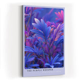 Paul Sinus Wandbild in 40x60cm The Purple Whisper – Traumhafte Nahaufnahme violetter Pflanzenblätter in leuchtenden Farbverläufen für moderne Raumakzente
