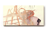 Sinus Art Wandbild 120x80cm Abstrakte Formen in sanftem Rot, Beige und Grau mit skizzenhaften Linien