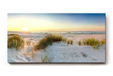 Sinus Art Wandbild 120x80cm Weiße Dünen mit Gräsern bei sanftem Sonnenlicht für beruhigende Raumwirkung