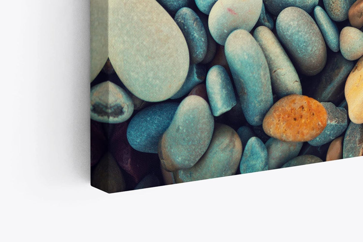 Paul Sinus Wandbild 120x80cm Runde Steine Strand Fotokunst Kunstvoll Modern