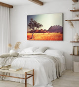 Wandbild 120x80cm Afrikanischen Grasland Berge Baum Natur Wildnis