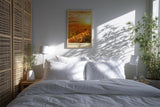 Paul Sinus Kunstdruck 40x60cm Sunflower Sunset Sonnenblumenfeld im goldenen Licht des Sonnenuntergangs mit leuchtender Tiefe