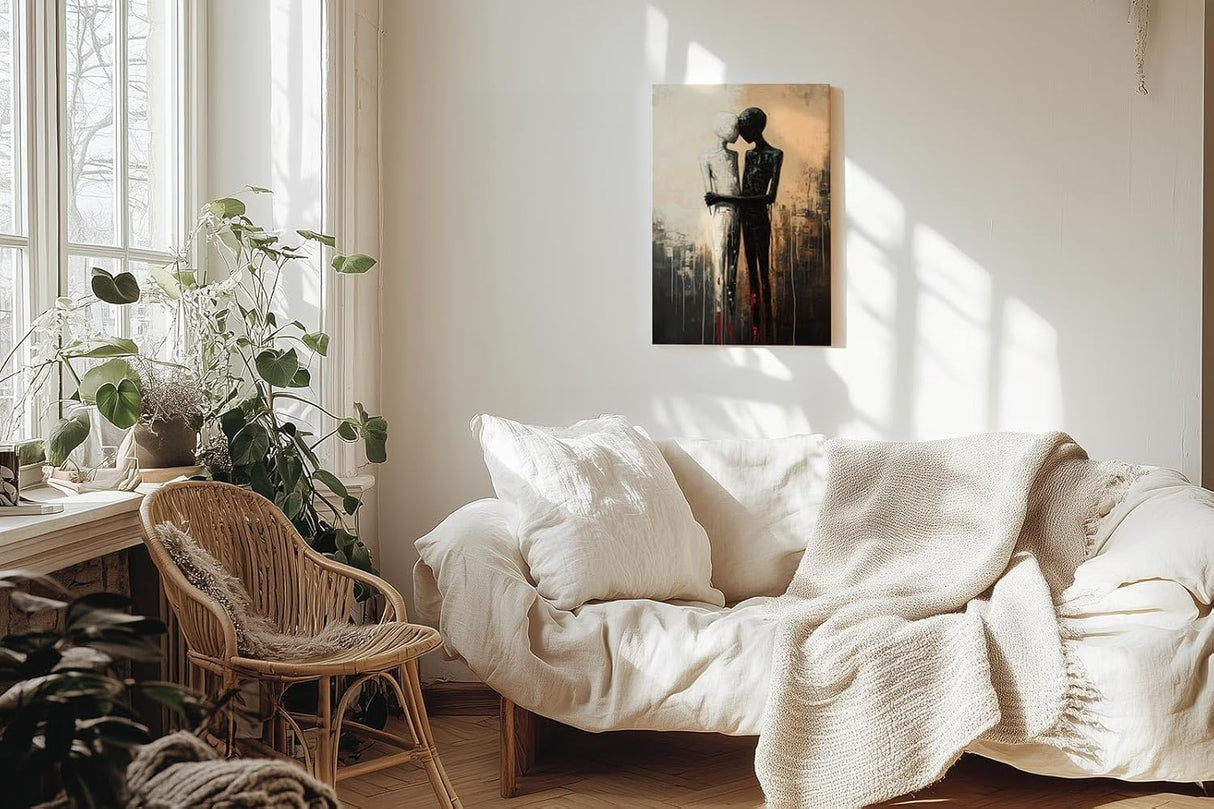 Paul Sinus 60x90cm Wandbild Pure Emotion – Ausdrucksvolle Umarmung als tiefgründiges Fokuskunstwerk auf Leinwand