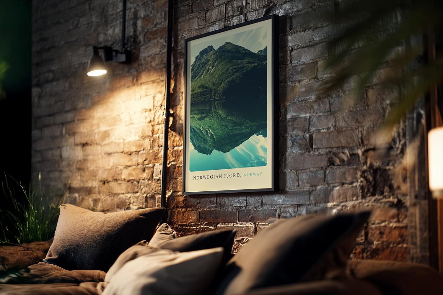 Paul Sinus Kunstdruck 40x60cm Norwegian Fjord mit Bergreflexion im klaren Wasser
