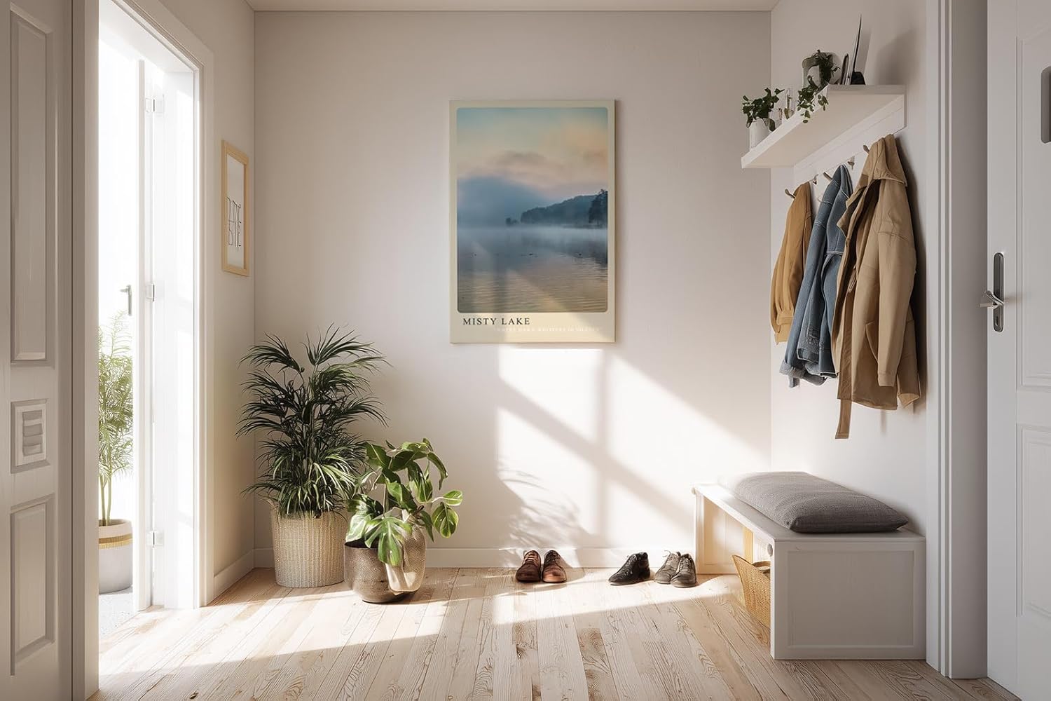 Paul Sinus Kunstdruck 40x60cm Misty Lake – nebliger See im sanften Morgenlicht