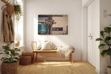 Sinus Art Wandbild 120x80cm Detailaufnahme des bekannten Rodeo-Drive-Straßenschilds – elegant, kontrastreich und ikonisch