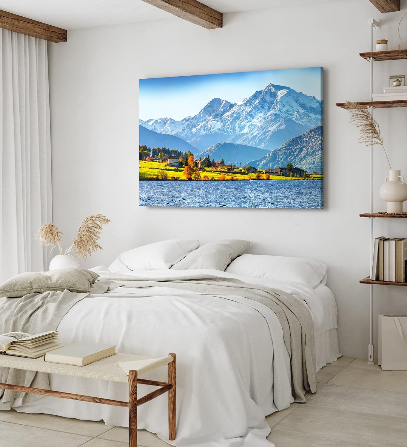 Paul Sinus Wandbild 120x80cm Rätische Alpen Alpensee See Bergsee Blau Natur