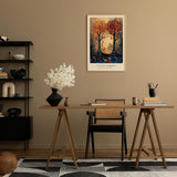 Paul Sinus Leinwandbild 40x60cm Leinwandbild Herbst Bäume Natur Kunst harmonische Farben magische Atmosphäre goldene Herbstpracht stilvolle Dekoration