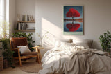 Paul Sinus Wandbild in 40x60cm The Red Mirror Strahlender roter Baum mit perfekter Spiegelung im Wasser vor sanfter Landschaftskulisse