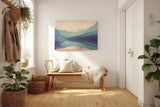 Sinus Art Wandbild 120x80cm Sanfte Pastellfarben treffen auf spiegelglatten See mit Bergpanorama