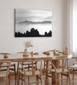 Paul Sinus Wandbild 120x80cm Schwarze weiße Berglandschaft Berge Gebirge Fotokunst Abstrakt