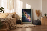 Paul Sinus Wandbild in 40x60cm The Dance of Light – abstrakte Lichtkomposition in fließenden Regenbogenfarben für kreative und moderne Raumgestaltung