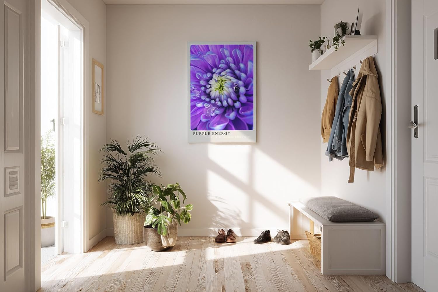 Paul Sinus Kunstdruck 40x60cm Purple Energy Blüte in Violett und Weiß Every Petal Charged with Color