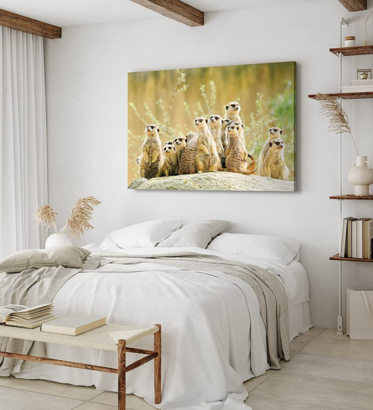 Paul Sinus Wandbild 120x80cm Erdmännchen Familie Afrika Tiere Wildnis Südafrika