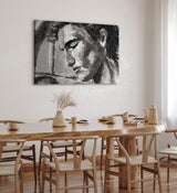 Wandbild 120x80cm Porträt eines Mannes Abstrakt Schwarz Weiß