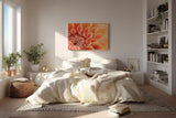 Sinus Art Wandbild 120x80cm Elegante Blütenkomposition in Apricot mit weichen Übergängen und lebendiger Struktur