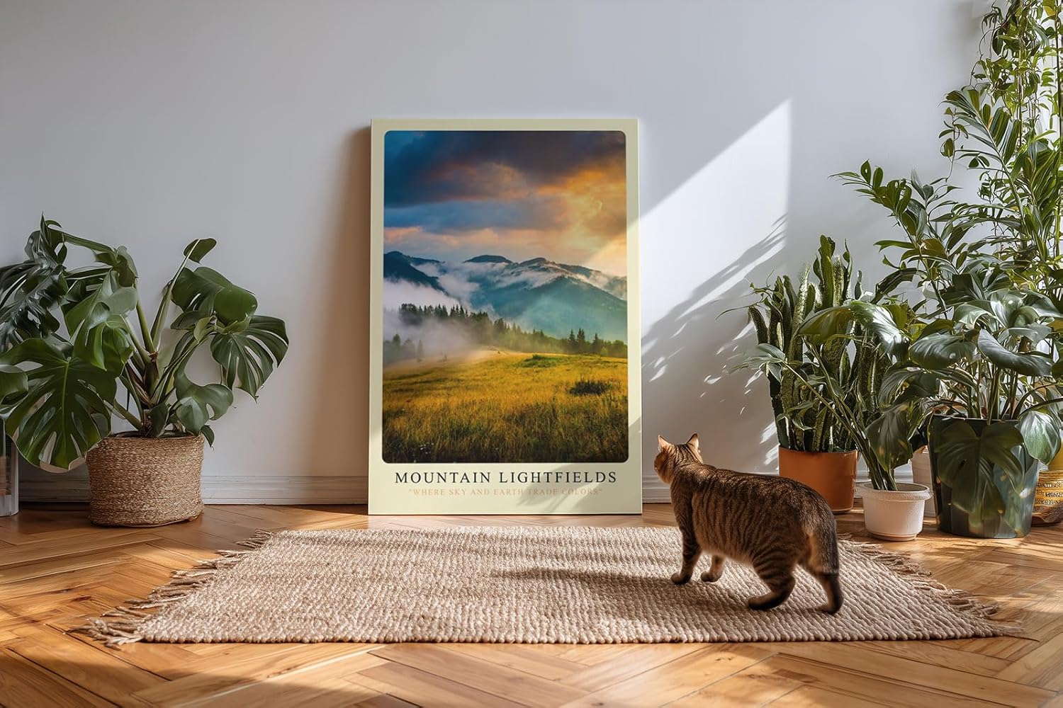 Paul Sinus Kunstdruck 40x60cm Mountain Lightfields Sonnenaufgang Berglandschaft Natur Himmel Nebel Panorama