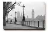 Sinus Art Wandbild 120x80cm Klassische London-Szene mit Laternenreihe und ikonischer Silhouette – elegant und urban