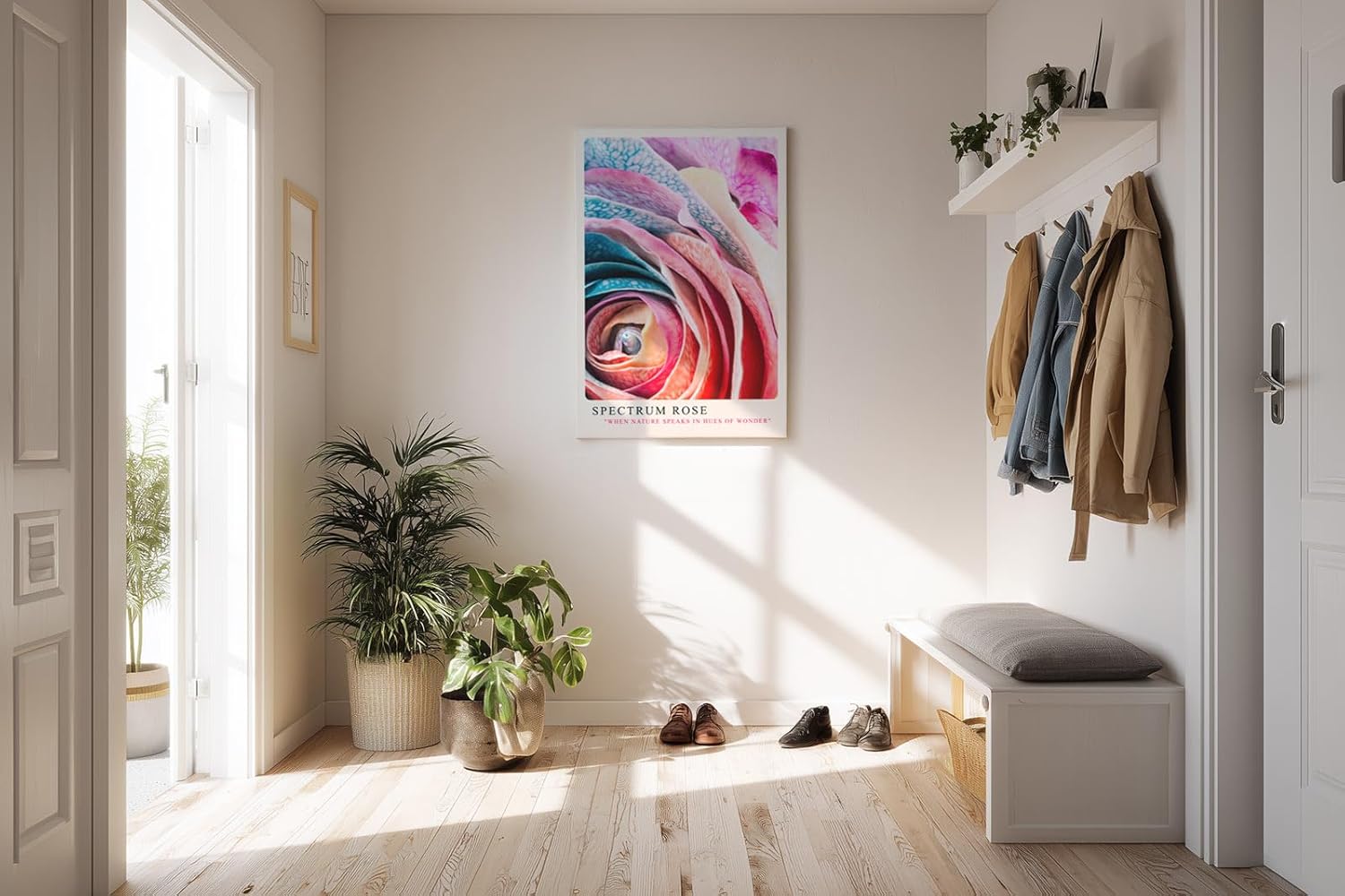 Paul Sinus Kunstdruck 40x60cm Spektralrose in Nahaufnahme – Farbenwunder der Natur in kunstvoller Struktur