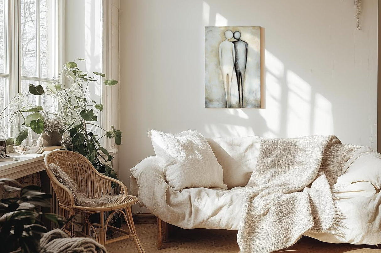 Paul Sinus 60x90cm Wandbild Stille Harmonie – Minimalistische Nähe als berührendes Fokuskunstwerk auf Leinwand erleben