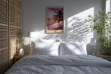 Paul Sinus Kunstdruck 40x60cm Philippinen mit Palme am Meer – tropischer Sonnenuntergang auf einsamem Strand
