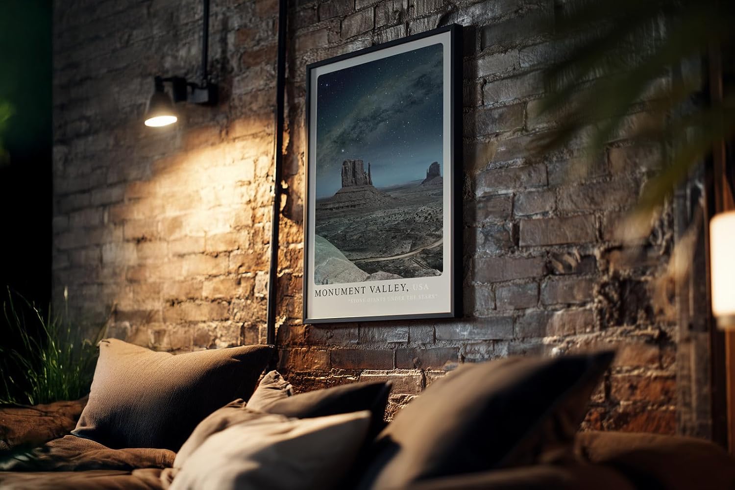 Paul Sinus Kunstdruck 40x60cm Monument Valley bei Nacht – Steinriesen unter dem Sternenzelt der USA