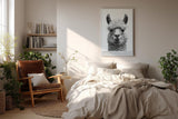 Paul Sinus Wandbild in 40x60cm Bad Hair Llama – humorvolles Lama-Porträt in Schwarz-Weiß mit witzigem Ausdruck