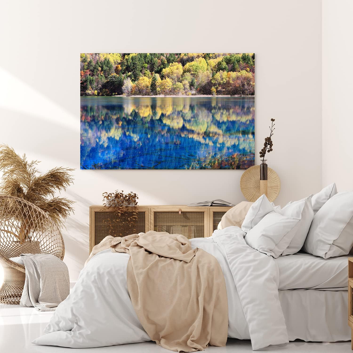 Paul Sinus Wandbild 120x80cm Bergsee Natur Wasser Bäume Sommer See