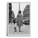Paul Sinus Leinwandbild 80x120cm Leinwandbild Retro Chic in Paris – Stilvolle Vintage-Fotografie mit eleganter Frau, französisches Flair
