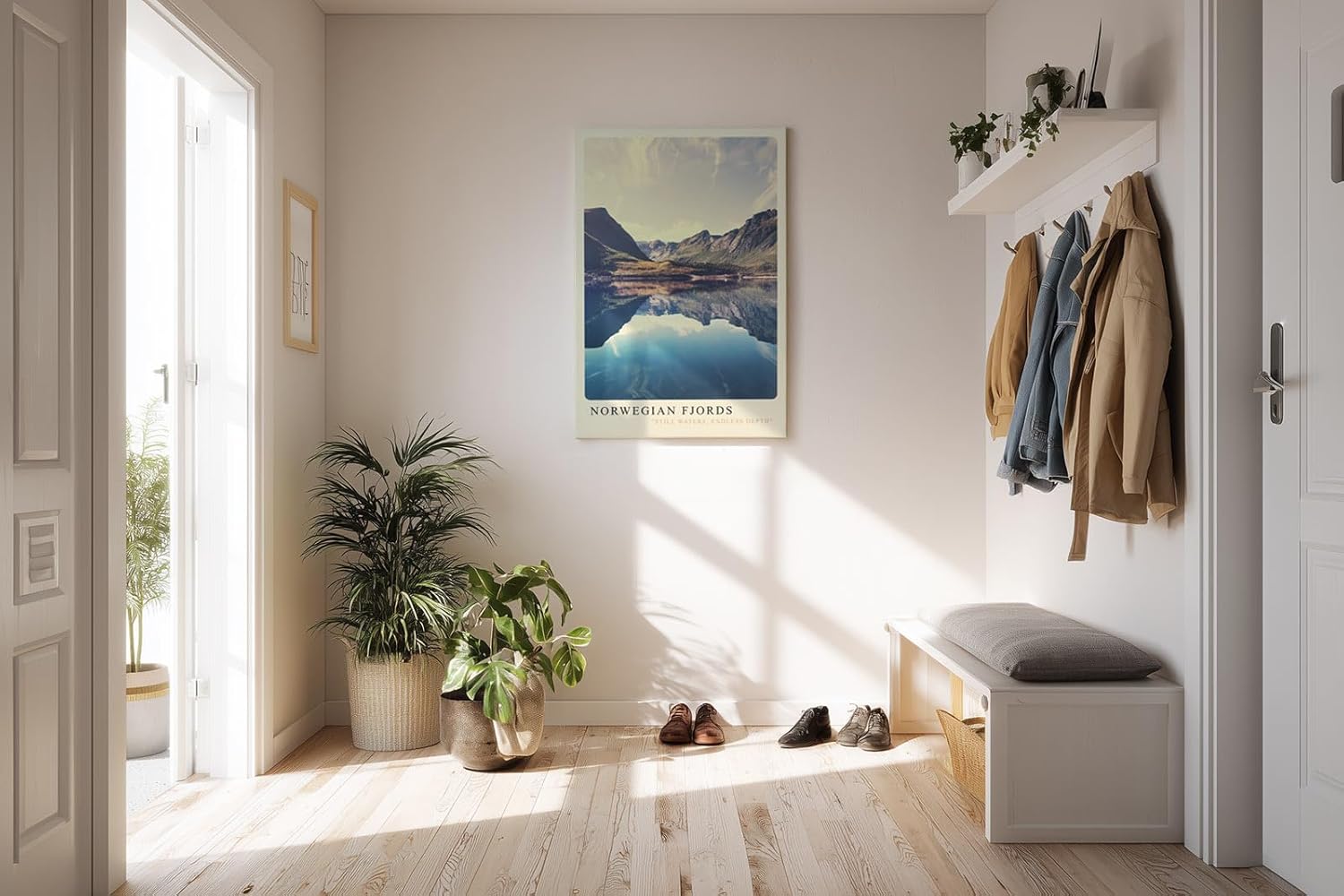 Paul Sinus Kunstdruck 40x60cm Norwegian Fjords majestätische Fjordlandschaft mit Spiegelung und stiller Weite