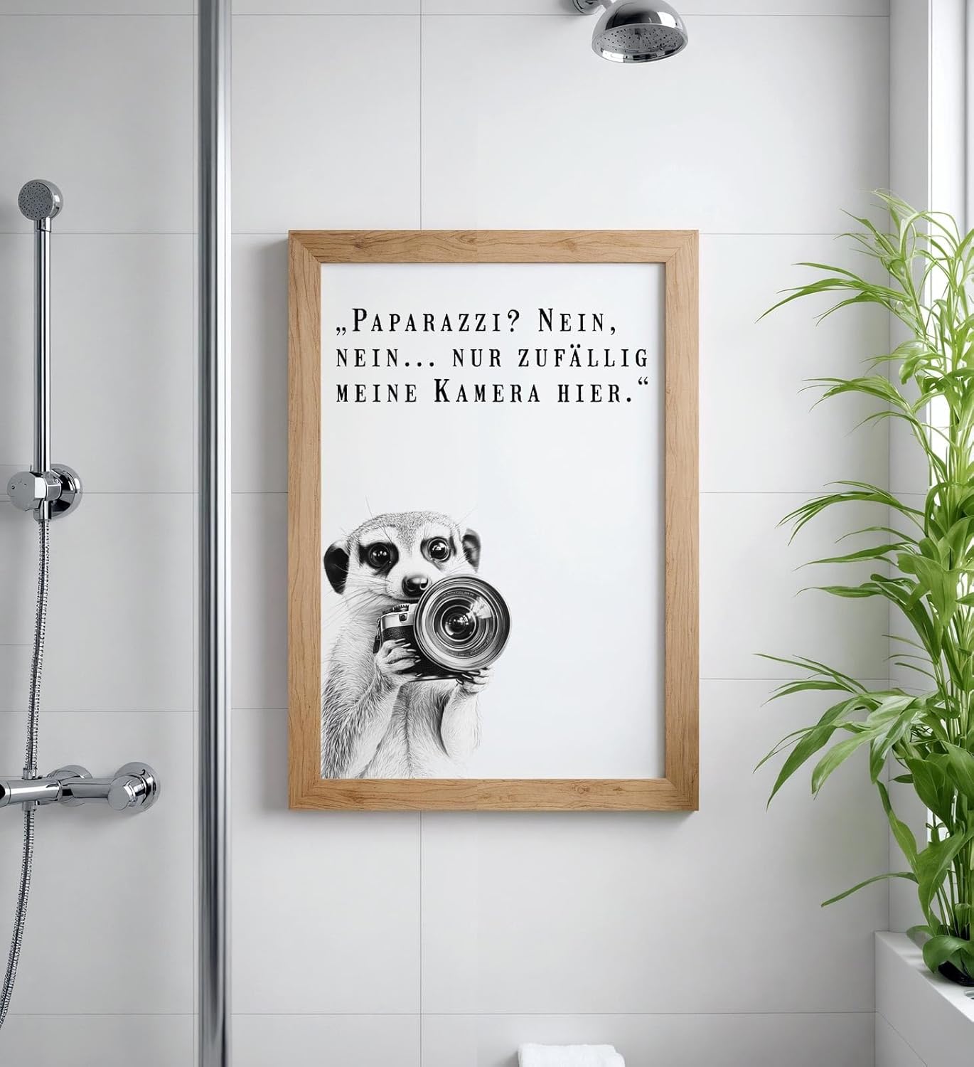 Paul Sinus Poster/Leinwandbild/Rahmenoption Lustiges Erdmännchenbild – Witzige Klo-Deko fürs Gäste-WC – Perfekt für Humorvolle