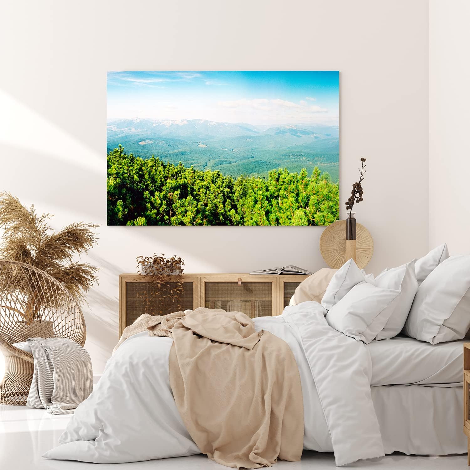 Paul Sinus Wandbild 120x80cm Grüne Berglandschaft Berge Hügel Natur Wald
