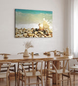 Paul Sinus Wandbild 120x80cm Muschel Strand runde Steine Meer Sommer Sonne