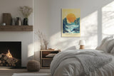 Paul Sinus Leinwandbild 60x90cm Leinwandbild Sonnenuntergangswellen – Eindrucksvolle Landschaft mit leuchtender Sonne und aufgewühltem Meer